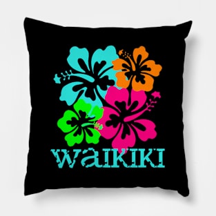 Waikiki Beach Tropical Paradise Travel Surf Ocean Vacay Pillow