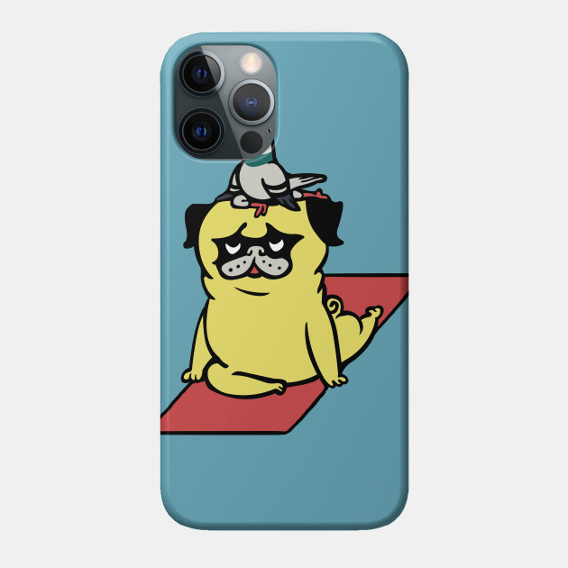 Pigeon and Pug Yoga - Pigeon - Phone Case