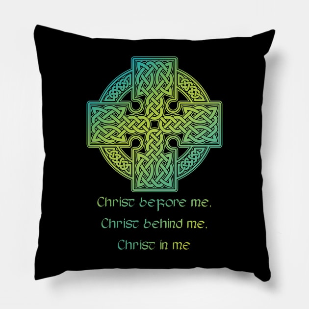 St. Patrick Quote with Irish Cross Pillow by starwilliams