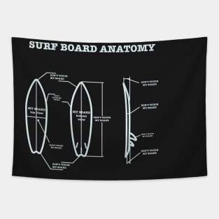 Surf board anatomy - Don't touch my board Tapestry