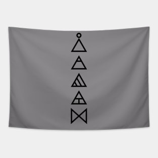 Learn,  Explore, Express, Create, and Reflect Minimalist glyphs Tapestry