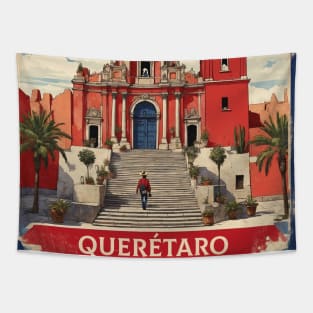 Queretaro Mexico Tourism Vintage Poster Tapestry