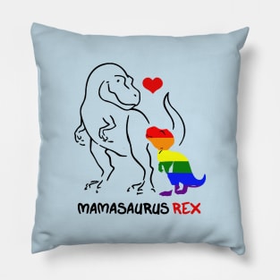 Funny Mama Saurus Rex Lgbt Rainbow Pillow