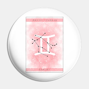 Gemini star sign design Pin