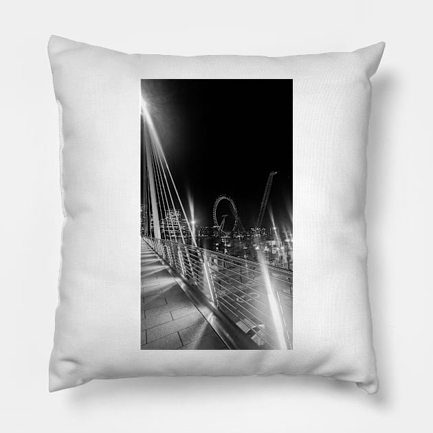 London Eye at night Pillow by JuliaGeens