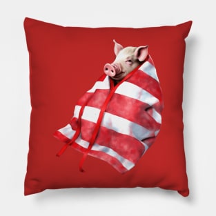 Funny Festive Pigs in Blankets Christmas Pun Pillow