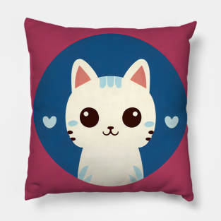 Cartoon cat character icon logo Pillow