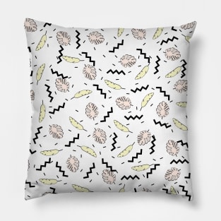 Funky Fresh Tropical Graphic 80s Memphis Grid Design Pillow