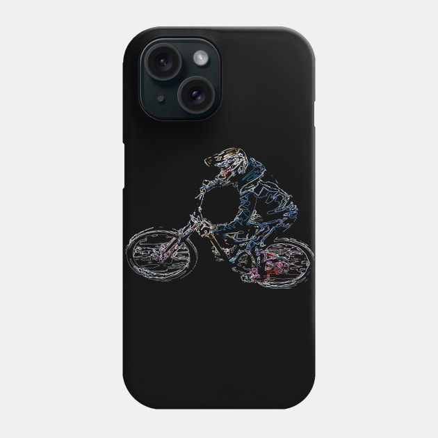 mountain bike downhill Phone Case by rickylabellevie