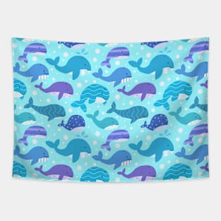 Bubbly Whales Tapestry