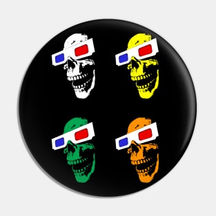 3D Skull (Combo) Pin