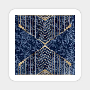 Art Deco Navy Velvet Magnet