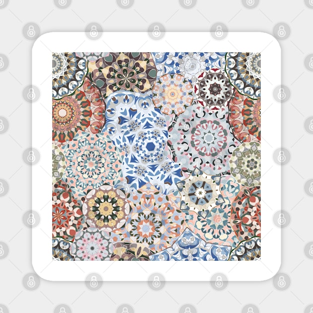 Seamless pattern with floral mandala Magnet by IrinaGuArt