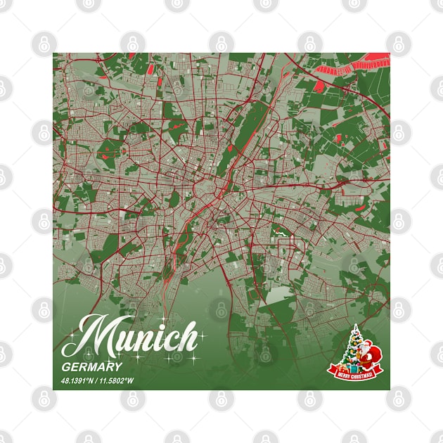 Munich - Germary Christmas Map by tienstencil