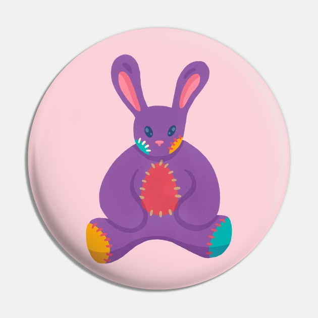 Bunny Plushie Pin by derangedexplorer