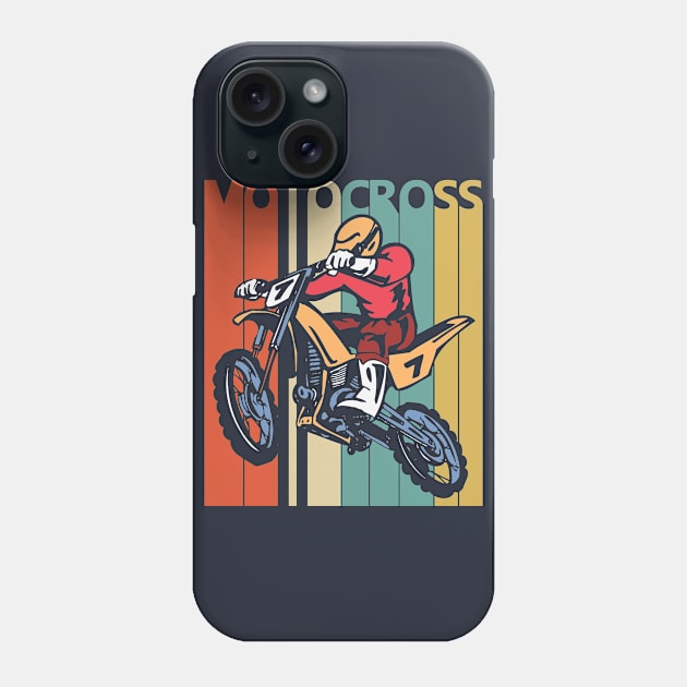 Vintage Retro Motocross Phone Case by GWENT