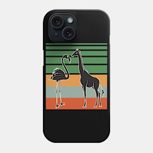 Vintage Flamingo Giraffe Phone Case