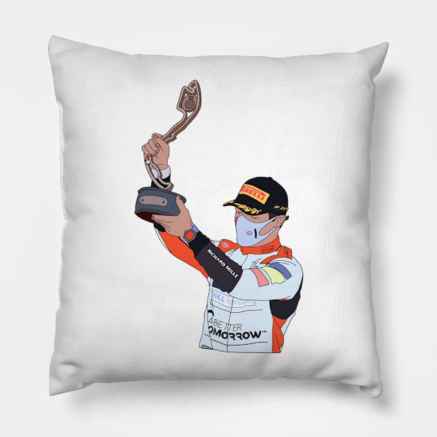 Lando Norris- Monaco Celebration Pillow by crashstappen