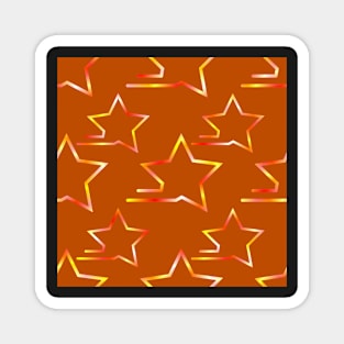 Fast Stars Red Yellow Orange on Burnt Orange Repeat 5748 Magnet