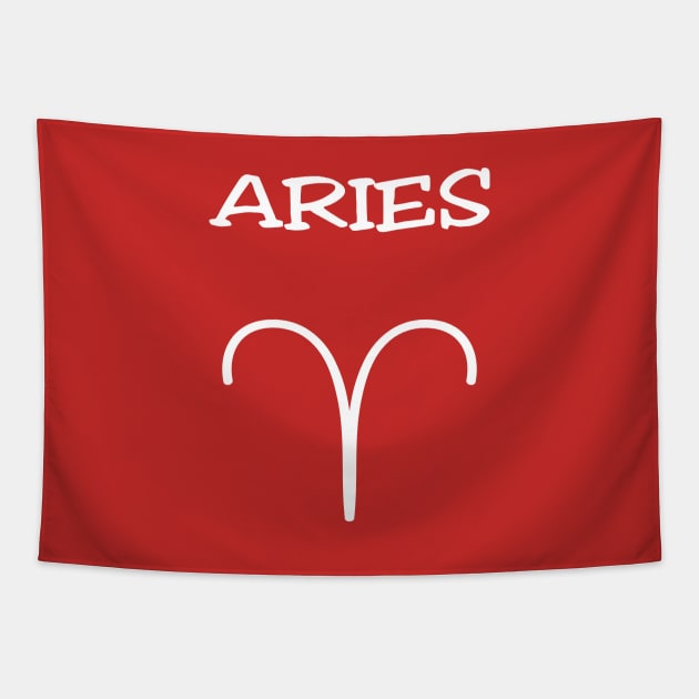 Aries Zodiac Sign Tapestry by JevLavigne