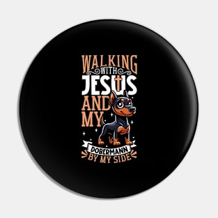 Jesus and dog - Dobermann Pin