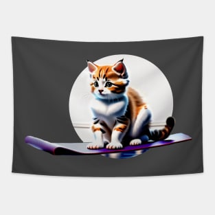 Kitten in cat yoga pose Tapestry