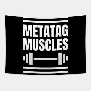 Metatag Muscles: SEO Specialist's Ultimate Gift for the Gym, Weight Lifting, and SEO Experts Tapestry