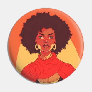 African Queen, Afro Superhero, Female Warrior, Black History Pin