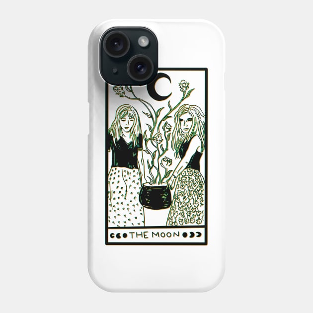 Midnight Margarita Moon - tarot card 3D effect black line Phone Case by TheDoodlemancer