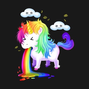 Unicorn Rainbow Vomit SHIRT Puke Funny Horse T-Shirt