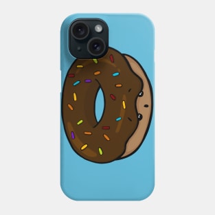 Kawaii Donut with Chocolate Icing and Rainbow Sprinkles Phone Case