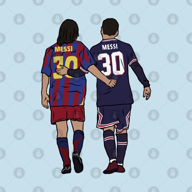 Young Messi and Old Messi by rattraptees