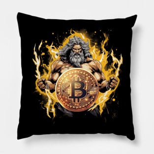 Bitcoin Cryptocurrency God Blockchain Tech Pillow