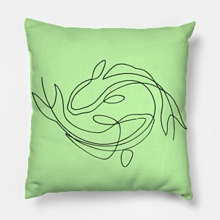 Koi Line Art Pillow