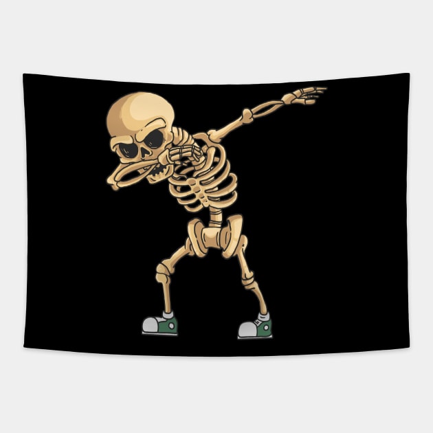 Halloween Dabbing Skeleton Tapestry by jodotodesign