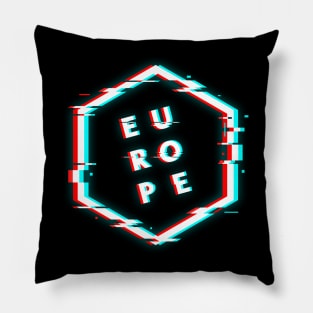 EUROPE POLYGON GLITCH Pillow