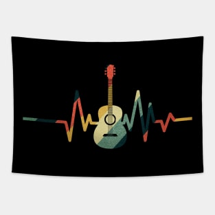 Vintage Guitar Heartbeat Tapestry