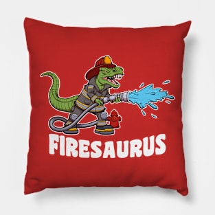 Firesaurus Dinosaur Firefighter Cartoon Pillow