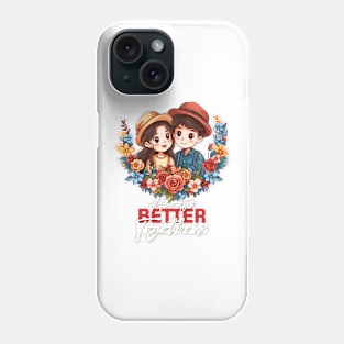 Valentine's Day Delight: Always Better Together Couple Tee Phone Case