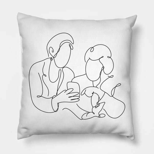 Women Day Line Art Minimal Pillow by Twiri