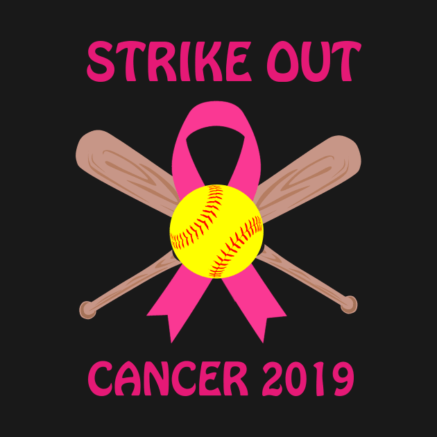 Softball Players Pink Ribbon Breast Cancer Awareness T-Shirt by reynoldsouk4