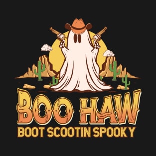 Boo Haw Retro Western Halloween Vintage Ghost Funny Cute T-Shirt