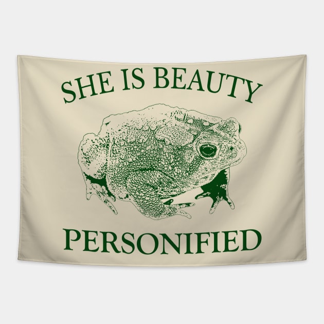 She is Beauty Personified Toad Tapestry by giovanniiiii