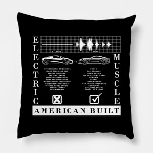 EV vs. Muscle Car - Muscle Car Lovers Pillow