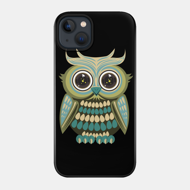 Star Eye Owl - Green - Owl - Phone Case