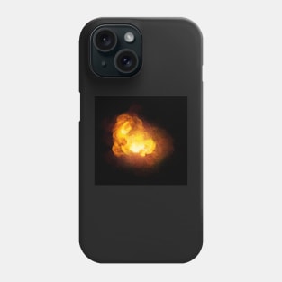 Fiery bomb explosion, orange color with sparks and smoke Phone Case