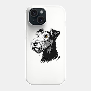 Stunning and Cool Airedale Terrier Monochrome and Gold Portrait for Father's Day Phone Case