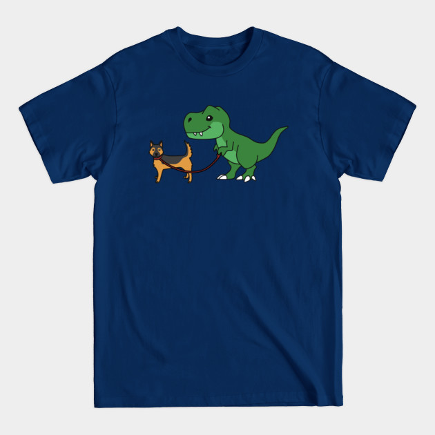 Discover T Rex Dinosaur Walking German Shepherd - German Shepherd - T-Shirt