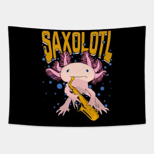 Saxophone Sax Player Axolotl Saxophonist Gift Tapestry