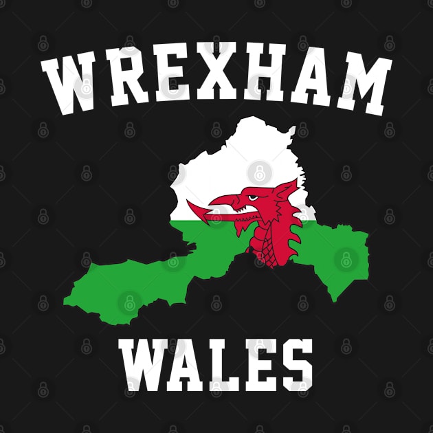 Wrexham Wales / Cymru Map by Botak Solid Art